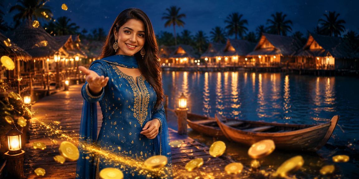সেন্ট মার্টিন দ্বীপে সালোয়ার-কামিজ পরা নারী বিনোদন উপভোগ করছেন